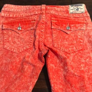 Rhinestone red true religion jeans